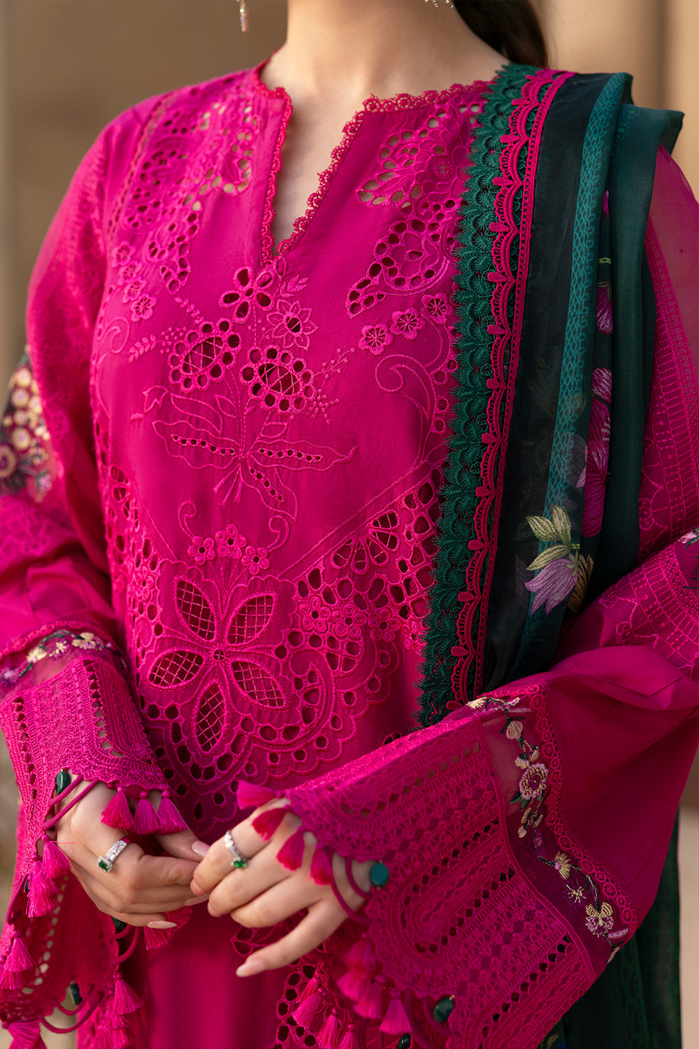 Saira Rizwan - Unstitched Dhanak Embroidered 3PC With Printed Shawl (SYT-129)