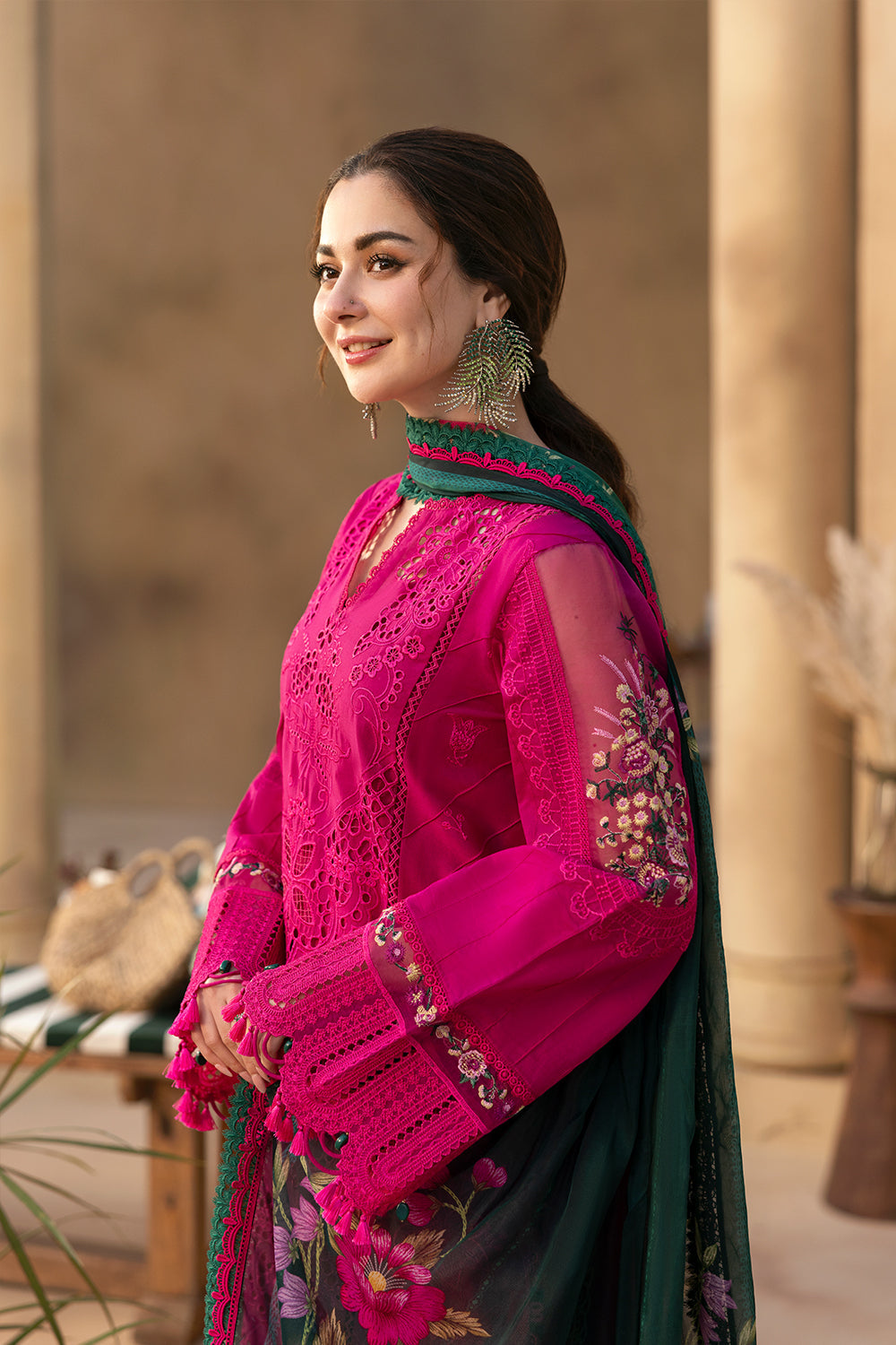 Saira Rizwan - Unstitched Dhanak Embroidered 3PC With Printed Shawl (SYT-129)