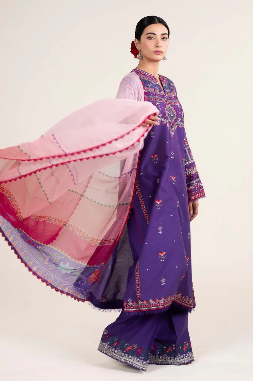 Zara Shahjahan - Unstitched Luxury Dhanak Heavy Embroidered 3PC Suit (SYT-120)