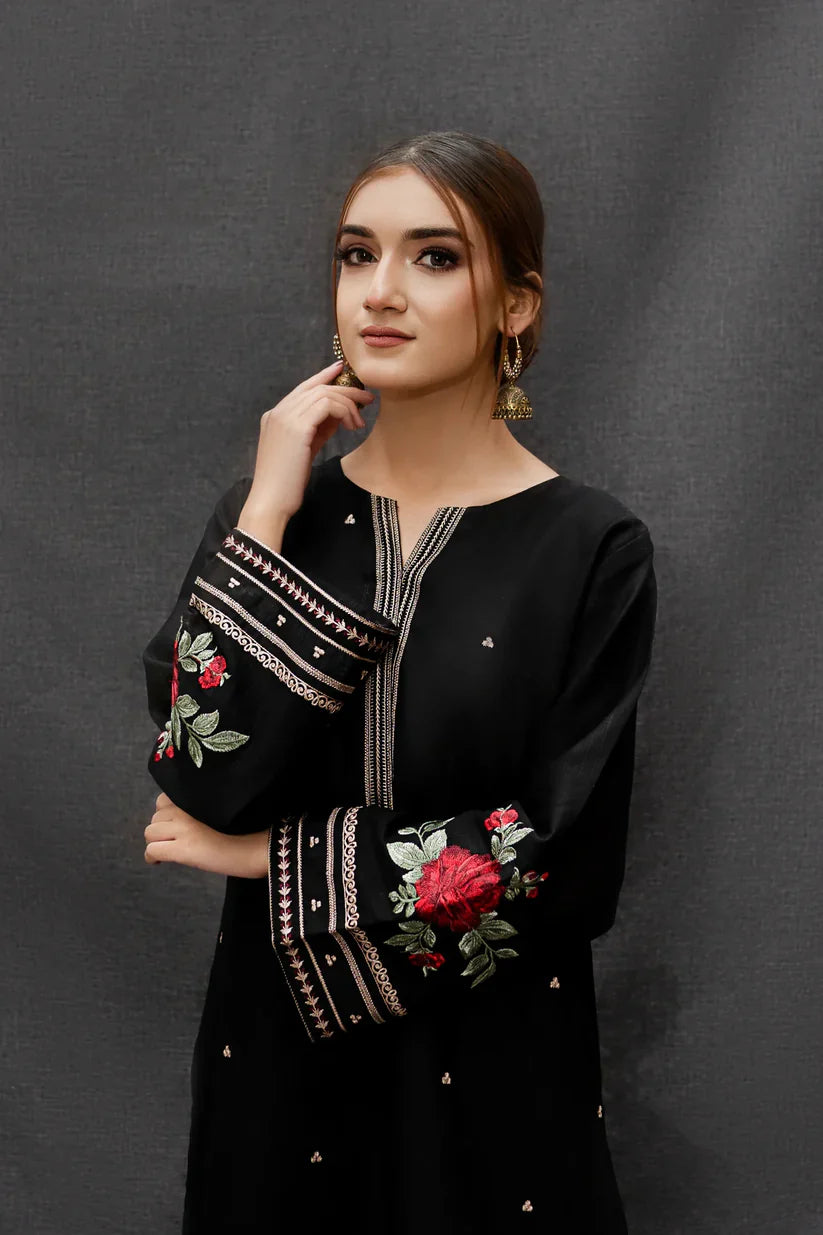 URGE - 3PC LAWN EMBROIDERED SHIRT WITH MONARK PRINT DUPATTA AND TROUSER-D-3516