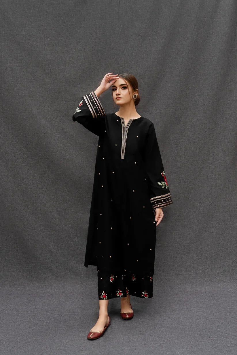 URGE - 3PC LAWN EMBROIDERED SHIRT WITH MONARK PRINT DUPATTA AND TROUSER-D-3516