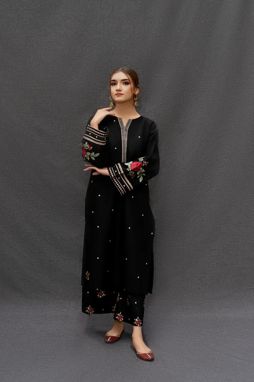 URGE - 3PC LAWN EMBROIDERED SHIRT WITH MONARK PRINT DUPATTA AND TROUSER-D-3516