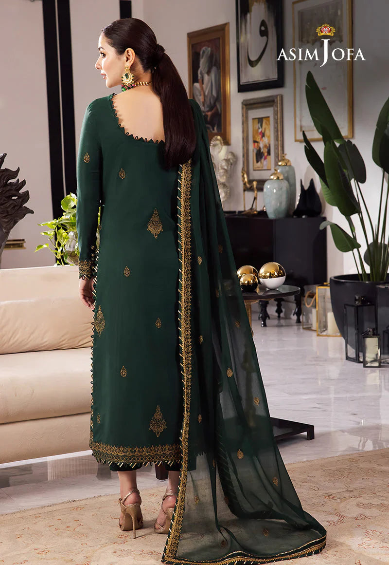 ASIM JOFA-3PC LAWN EMBROIDRED SHIRT WITH CHIFFON EMBROIDRED DUPATTA AND TROUSER-D-3609