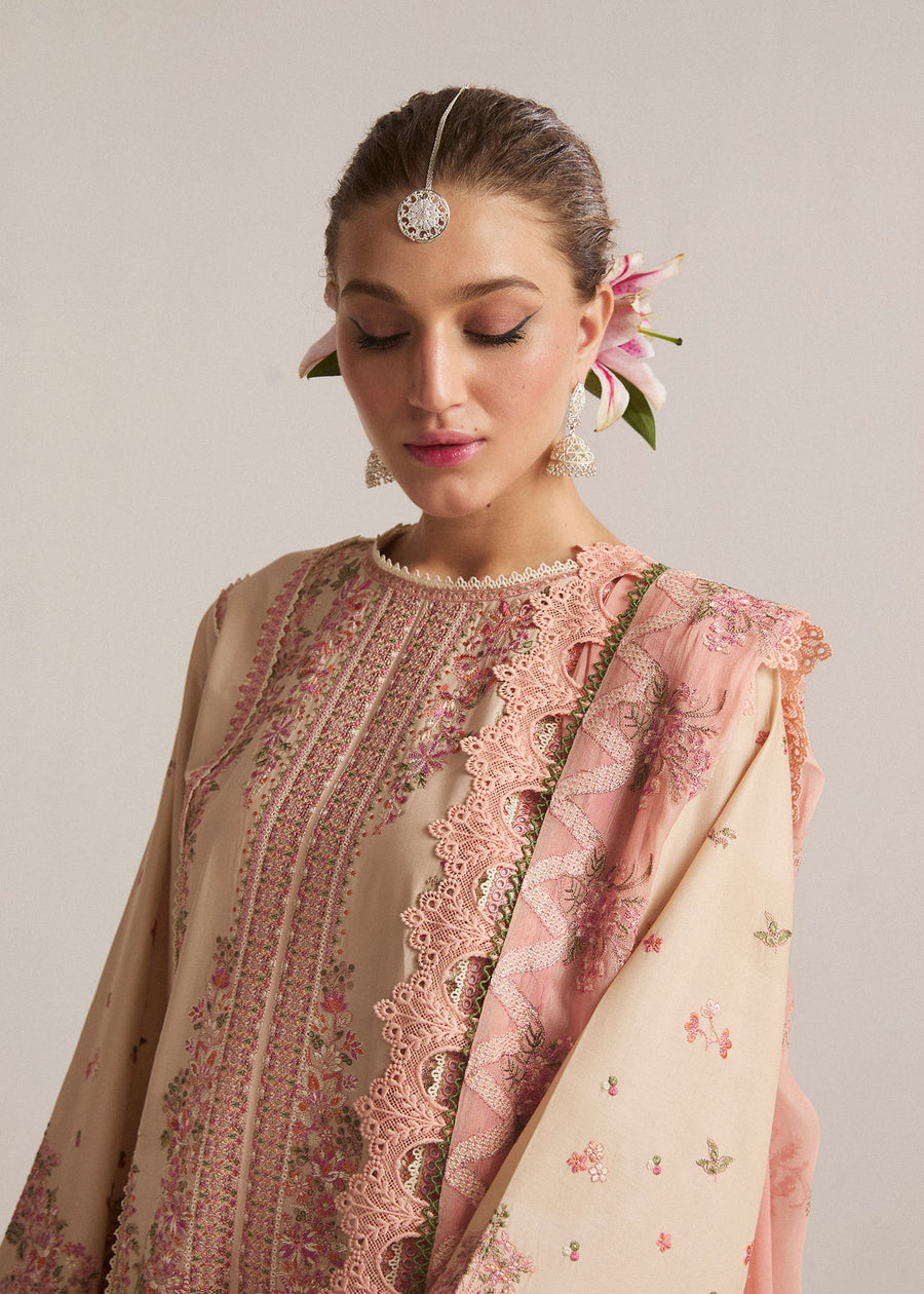 Hussain Rehar Unstitched Dhanak 3PC With Embroidered Shawl (SYT-116)