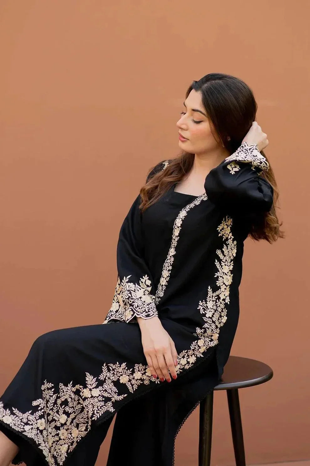 MARIA B-2PC LAWN EMBROIDERED SHIRT WITH TROUSER D-1214