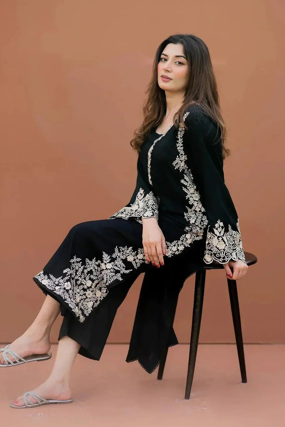 MARIA B-2PC LAWN EMBROIDERED SHIRT WITH TROUSER D-1214