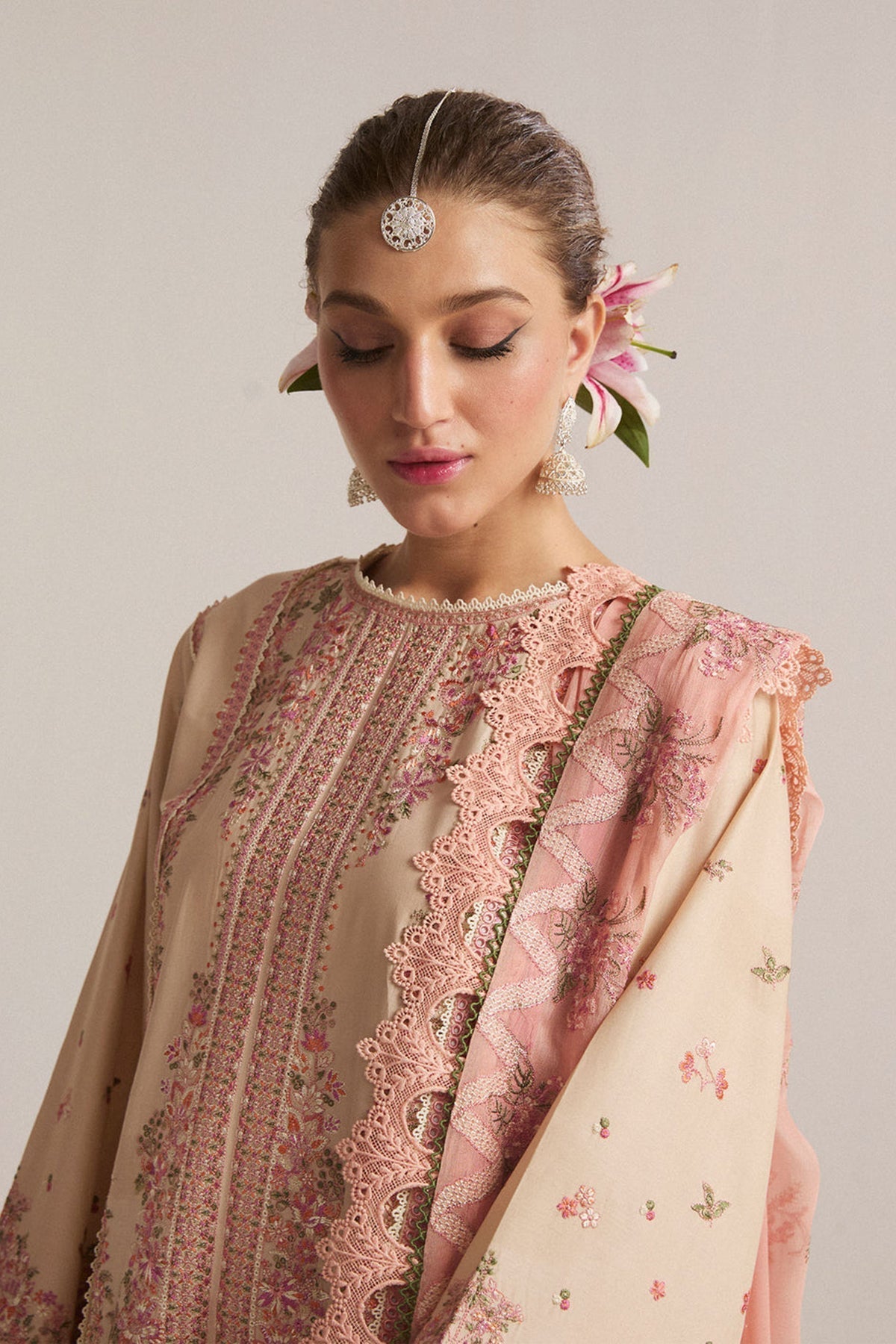 Hussain Rehar Unstitched Dhanak 3PC With Embroidered Shawl (SYT-116)