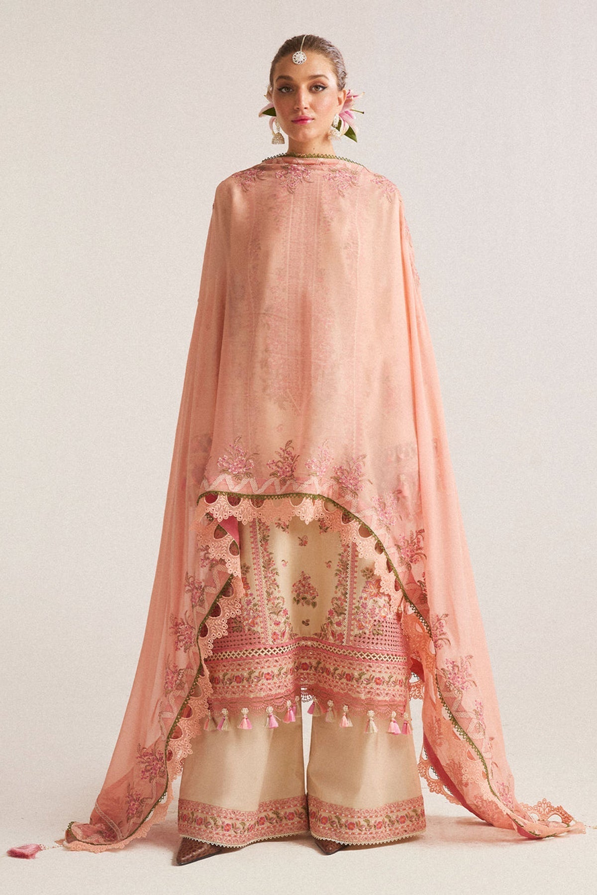 Hussain Rehar Unstitched Dhanak 3PC With Embroidered Shawl (SYT-116)