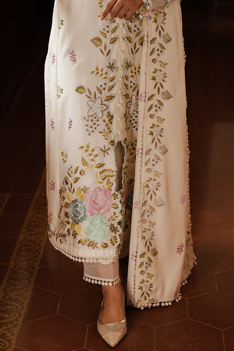 CROSS STITCH-3PC DHANAK EMBROIDERED SHIRT WITH DHANAK EMBROIDERED SHAWL AND TROUSER (SYT-125)